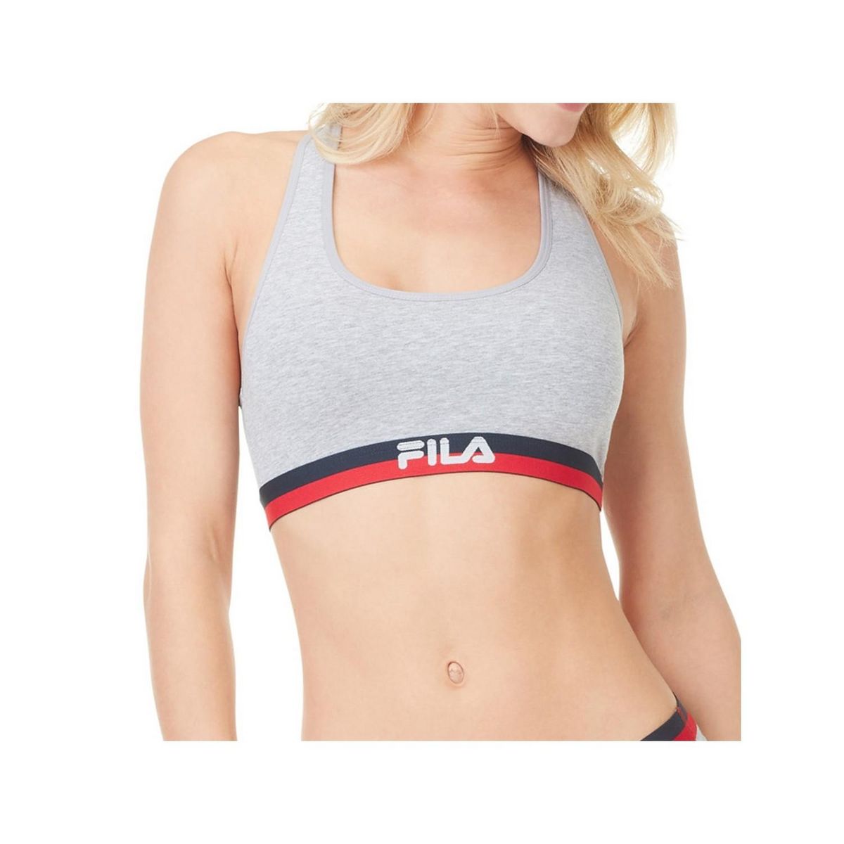 FILA Lot de 3 Brassières coton Fila FU6048 Gris, Navy et Blanc