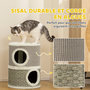 Voir la diapositive 5 : PAWHUT Arbre à chat cylindrique - tour à griffer pour chat - arbre à chat tour - tonneau griffoir - 2 niches + plateforme - sisal corde d'algues beige