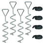 Voir la diapositive 1 : HOMCOM Kit complet d'ancrage trampoline 4 piquets spirales 4 sangles réglables