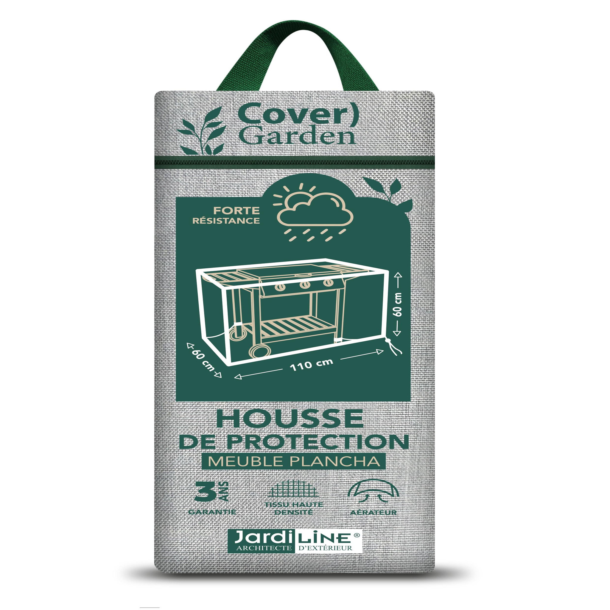 Voir la diapositive 5 : Jardiline Housse MEUBLE PLANCHA - 110 x 60 x 60 cm - Cover Garden