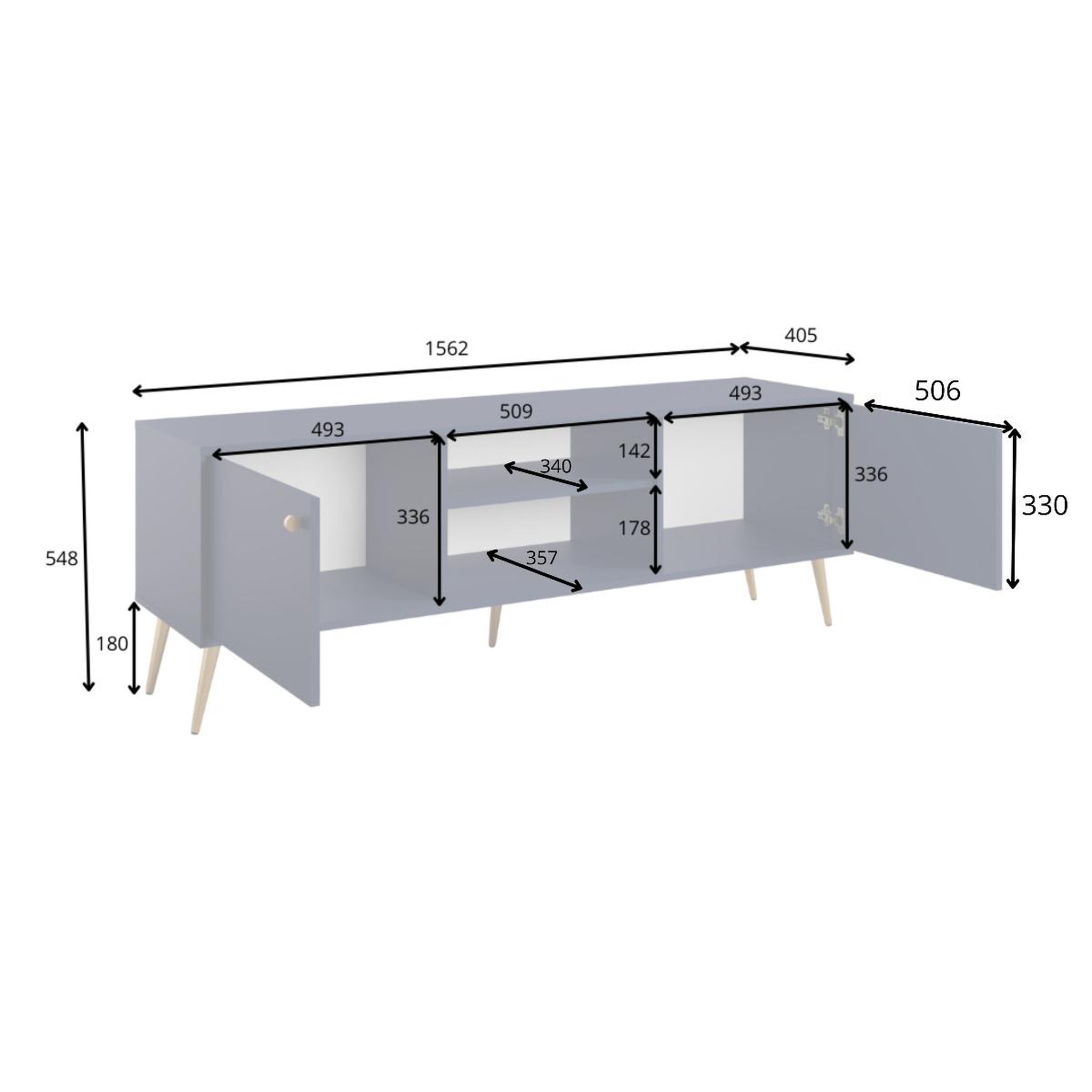 Voir la diapositive 4 : JLC KREATION Meuble tv moderne beige cachemire et pied or ezia