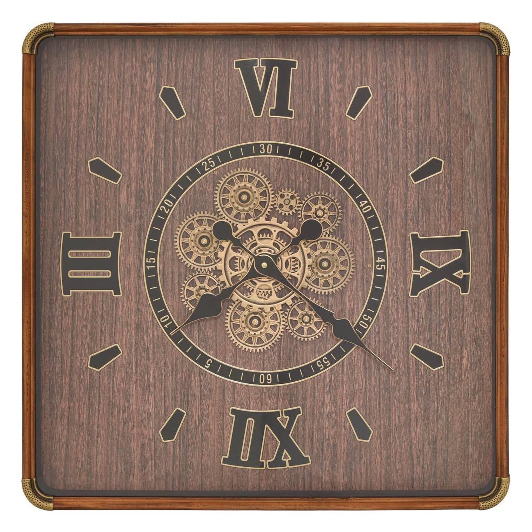 ATMOSPHERA Horloge Murale Engrenages  Archie  60cm Marron