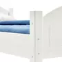 IDIMEX Lit simple FLIMS 90 x 190 cm pour enfant, avec tête et pieds de lit arrondi, en pin massif lasuré blanc