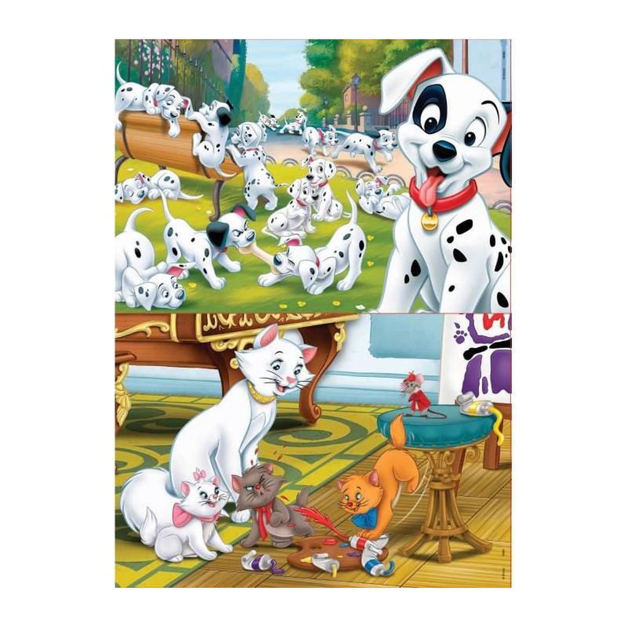 Voir la diapositive 3 : EDUCA BOIS DISNEY ANIMALS - DALMATIENS + ARISTOCHATS - 2 puzzles en bois
