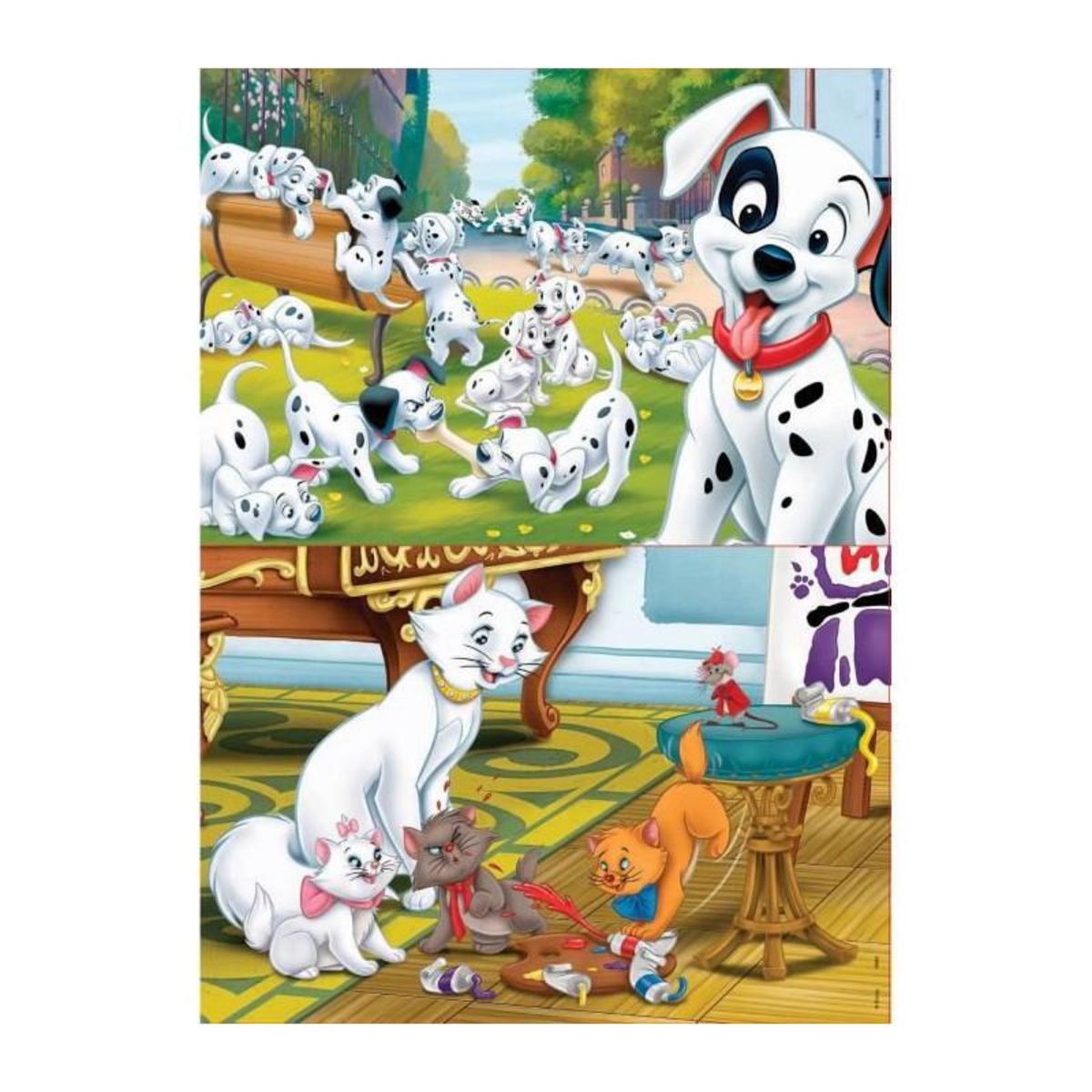 EDUCA BOIS DISNEY ANIMALS - DALMATIENS + ARISTOCHATS - 2 puzzles en bois