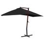 Voir la diapositive 3 : VIDAXL Parasol suspendu avec mat en bois 400x300 cm Noir