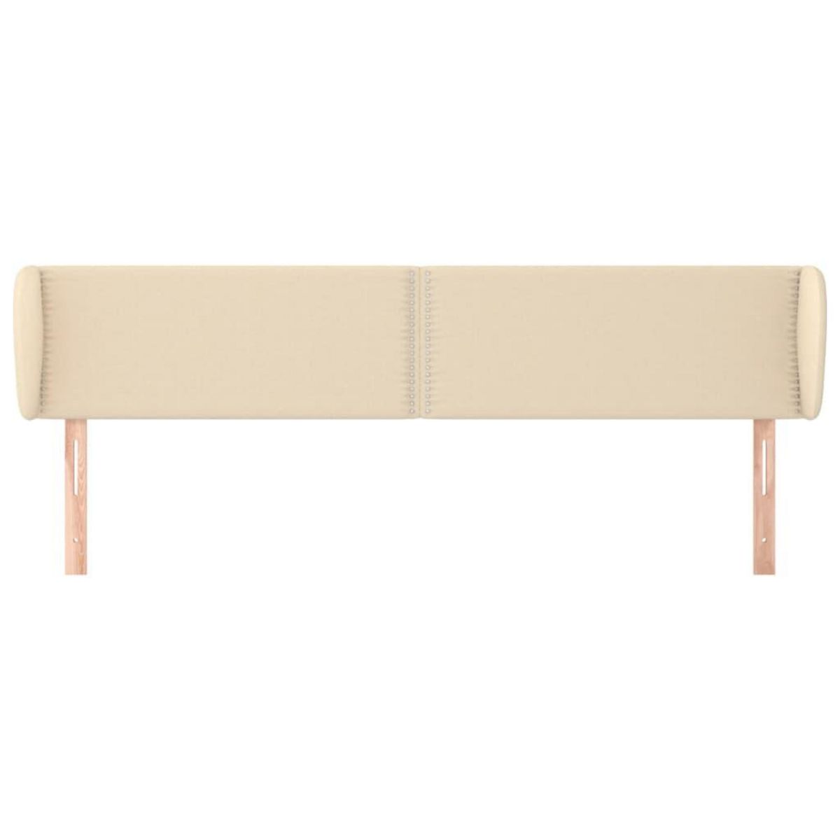 VIDAXL Tete de lit avec oreilles Creme 183x23x78/88 cm Tissu