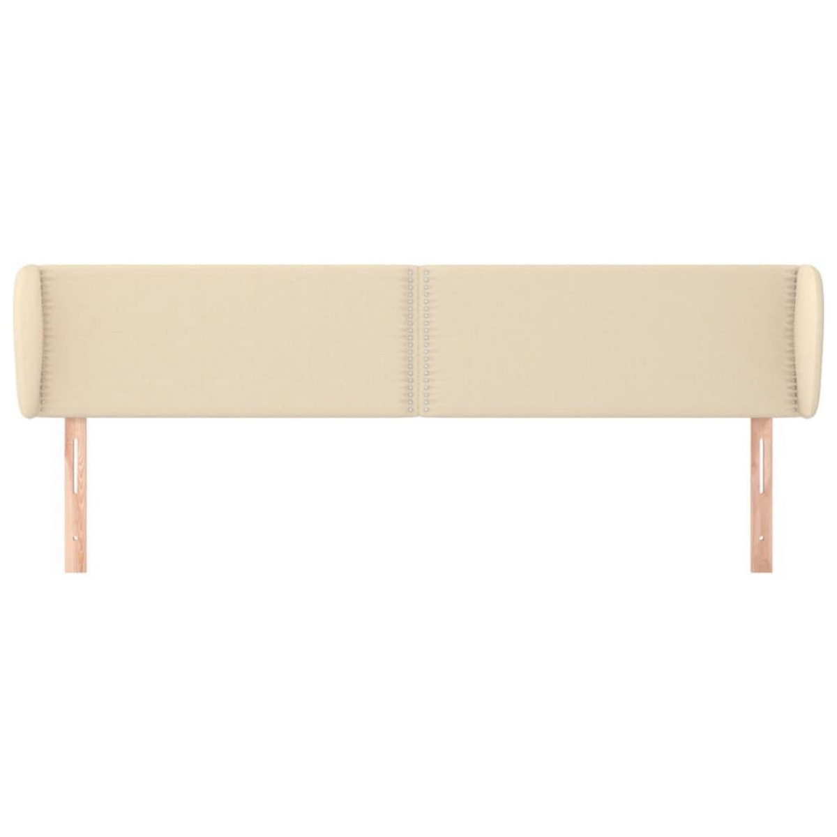 VIDAXL Tete de lit avec oreilles Creme 183x23x78/88 cm Tissu