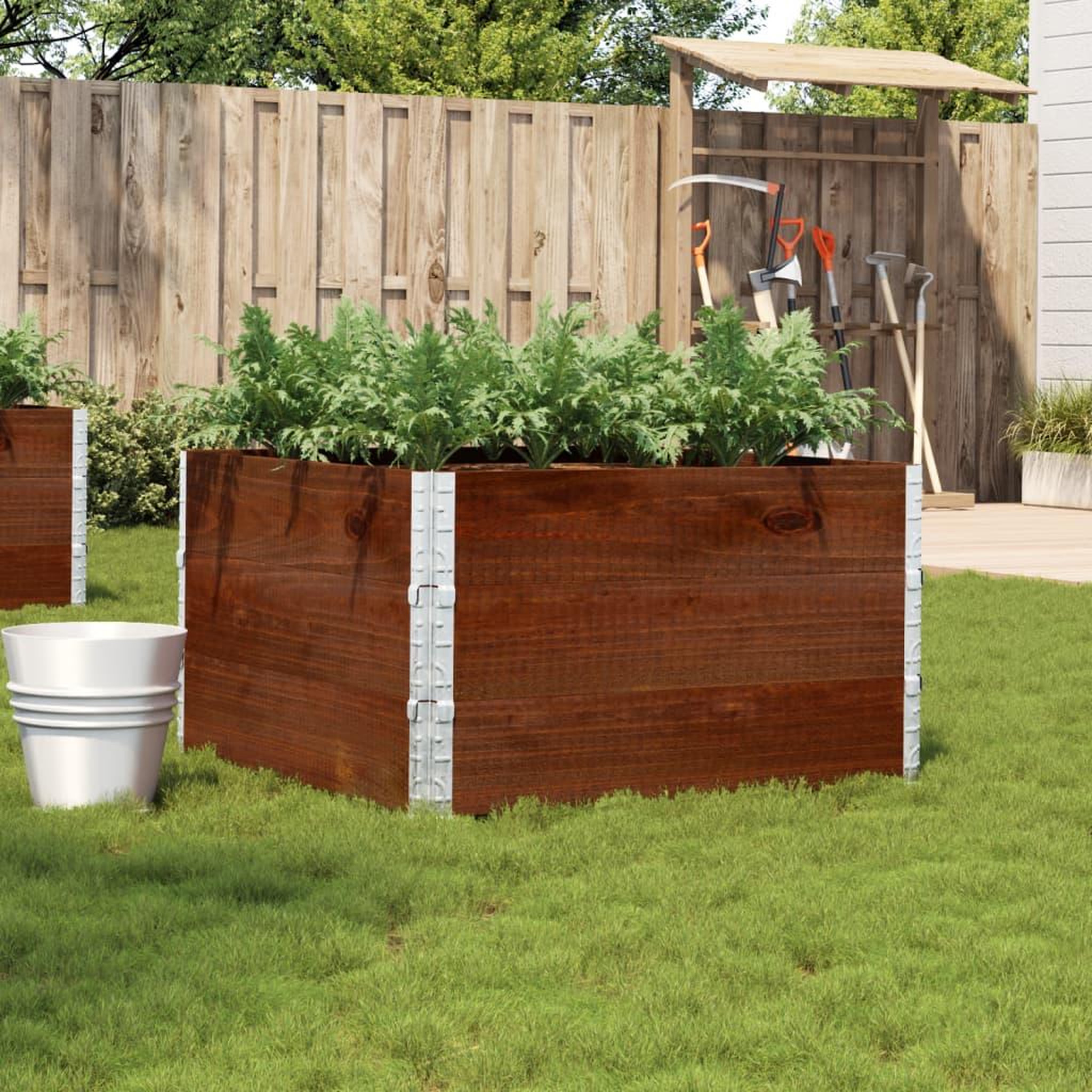 VIDAXL Jardiniere marron 100x100 cm bois massif de pin
