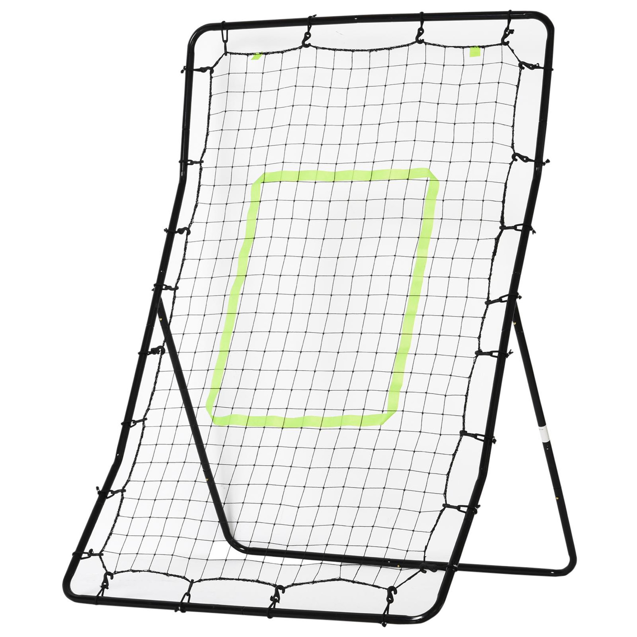 HOMCOM Filet de rebond de football 90L x 80l x 140H cm cible et sardines de fixation fournies noir vert