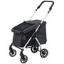 Voir la diapositive 1 : PAWHUT Poussette buggy chien 4 roues pliable - nombreux équipements - alu oxford gris