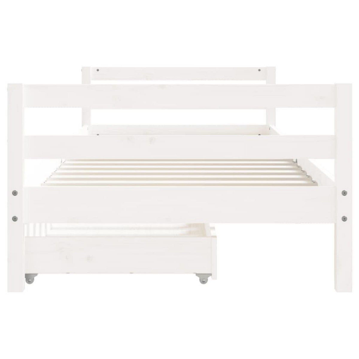 VIDAXL Cadre de lit enfant tiroirs blanc 90x200 cm bois de pin massif