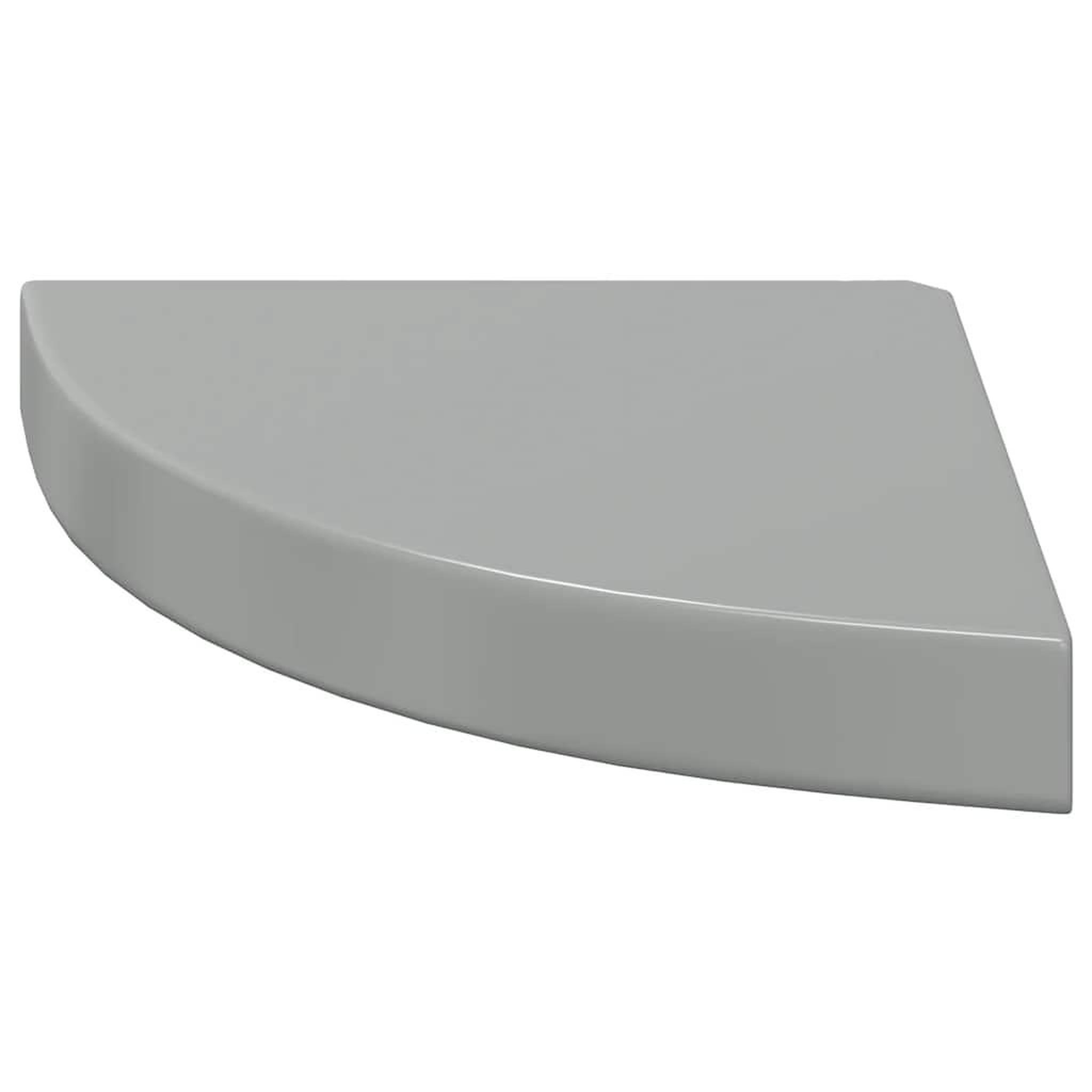 Voir la diapositive 5 : VIDAXL Etagere d'angle flottante gris brillant 25x25x3,8 cm mdf