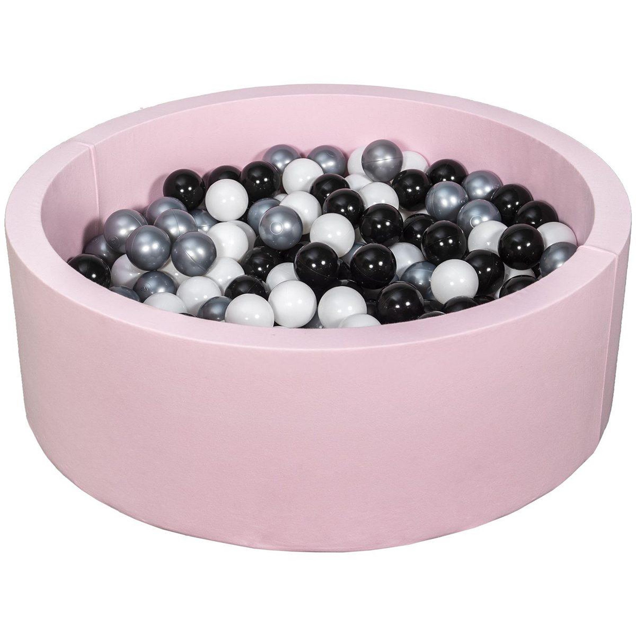 VELINDA Piscine à balles aire de jeu + 200 balles rose noir, blanc, argent