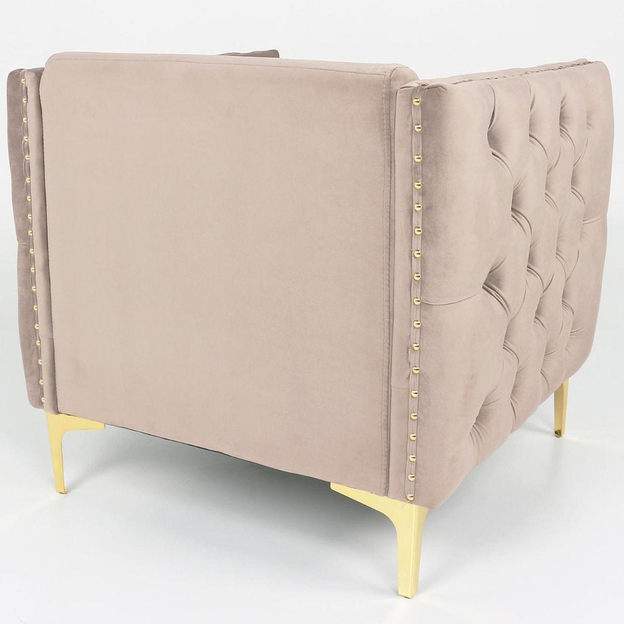 Voir la diapositive 3 : Paris Prix Fauteuil design en velours  suez  83cm taupe