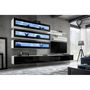 Voir la diapositive 2 : Paris Prix Meuble TV Mural Design  Fly X  320cm Noir & Blanc