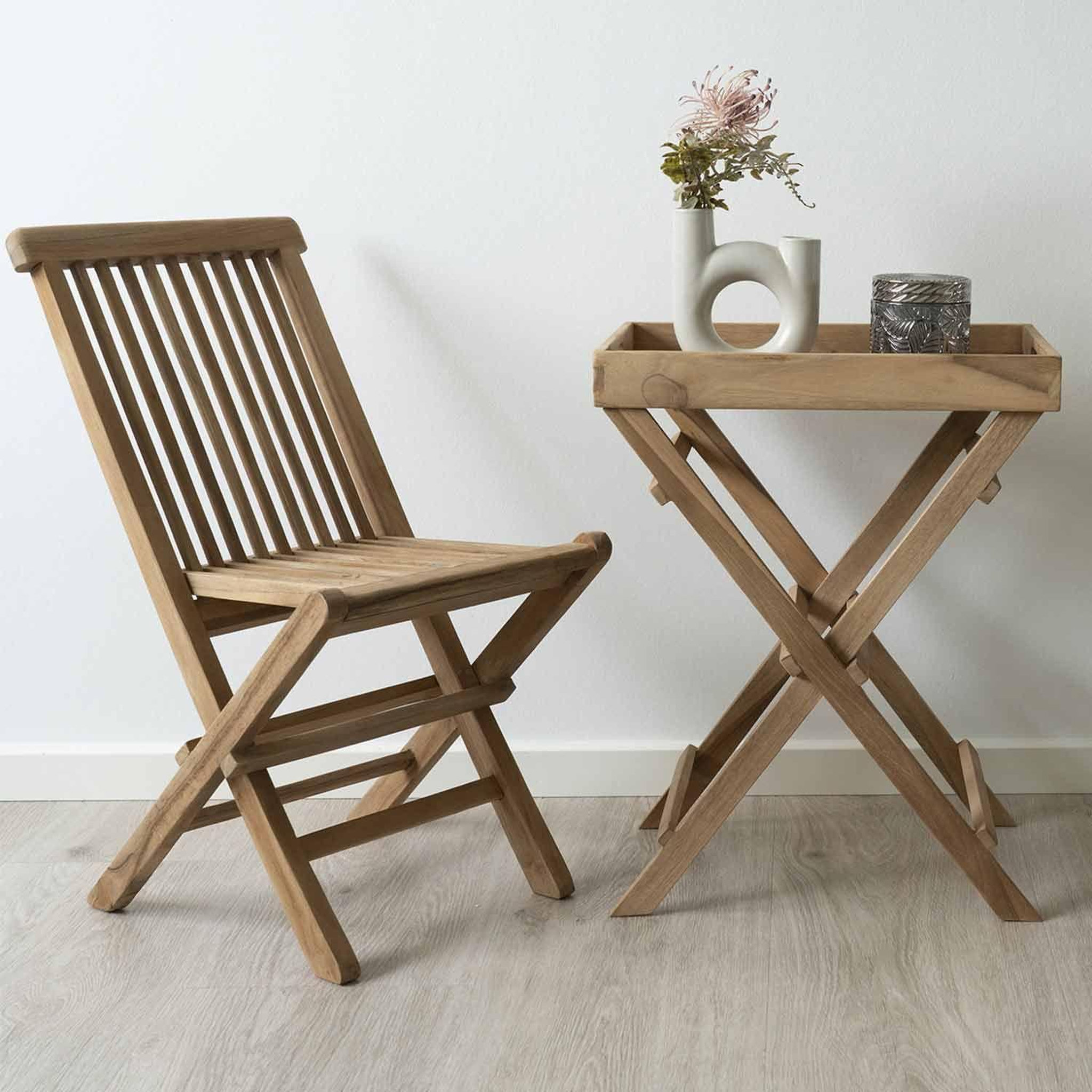 Voir la diapositive 3 : HOUSE NORDIC Table de jardin pliante RONDA avec plateau