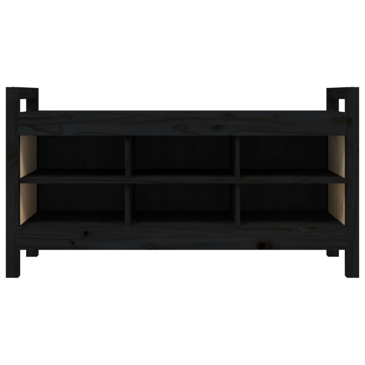 VIDAXL Banc d'entree Noir 110x40x60 cm Bois de pin massif