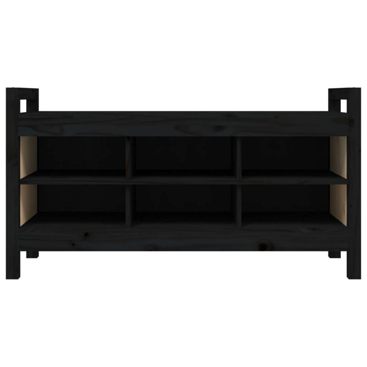 VIDAXL Banc d'entree Noir 110x40x60 cm Bois de pin massif