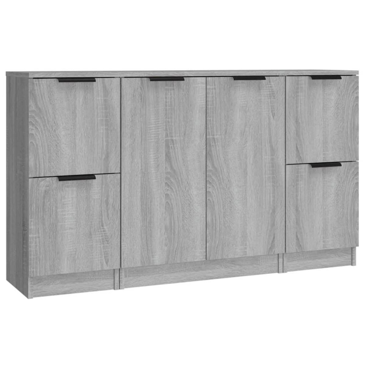 VIDAXL Buffets 3 pcs Sonoma gris Bois d'ingenierie
