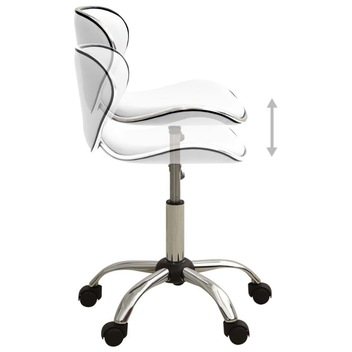 VIDAXL Chaise de bureau Blanc Similicuir