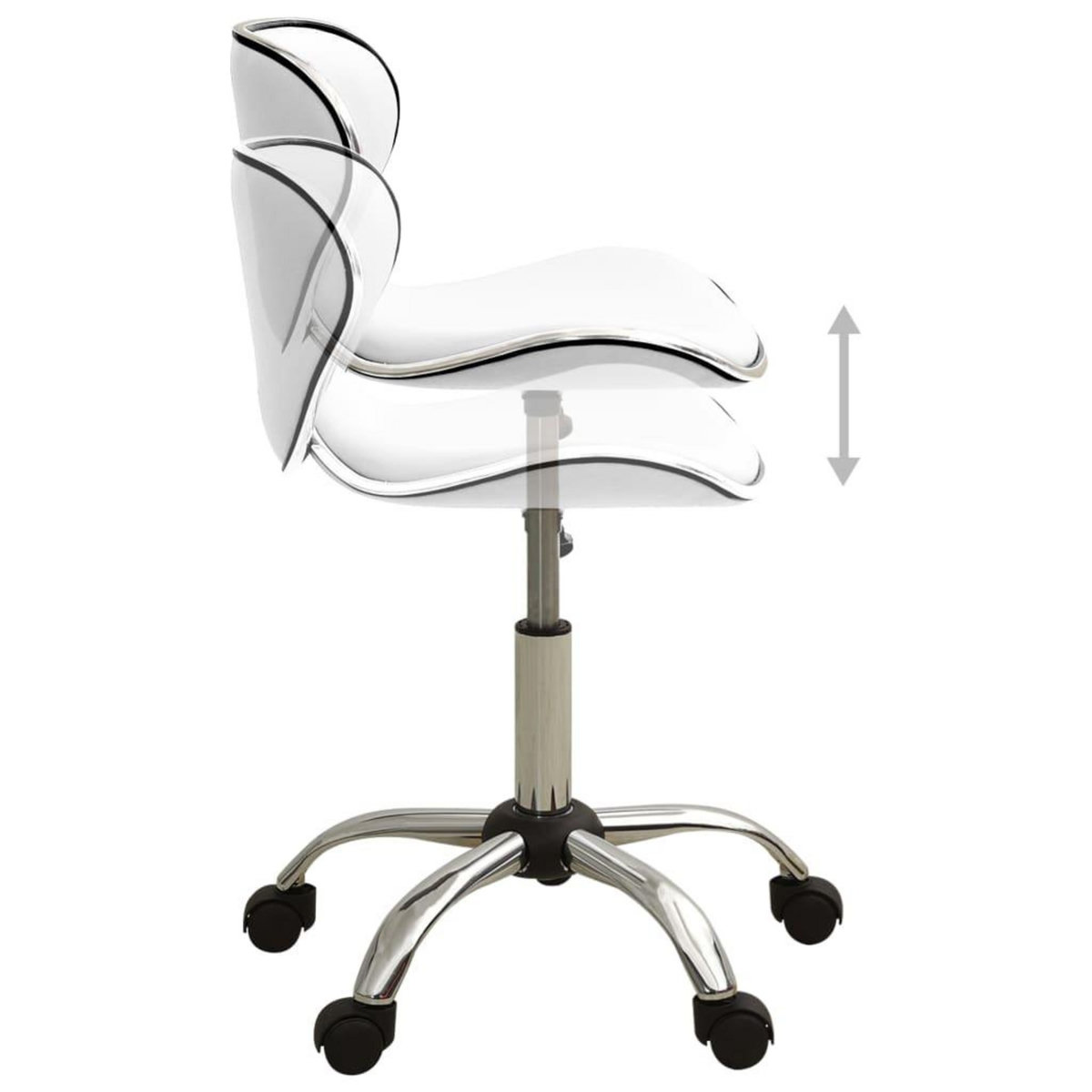 VIDAXL Chaise de bureau Blanc Similicuir
