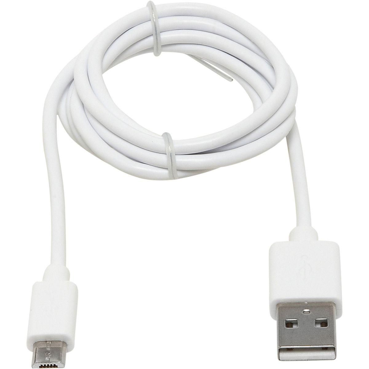 ESSENTIEL B Câble micro USB vers USB 1M Blanc