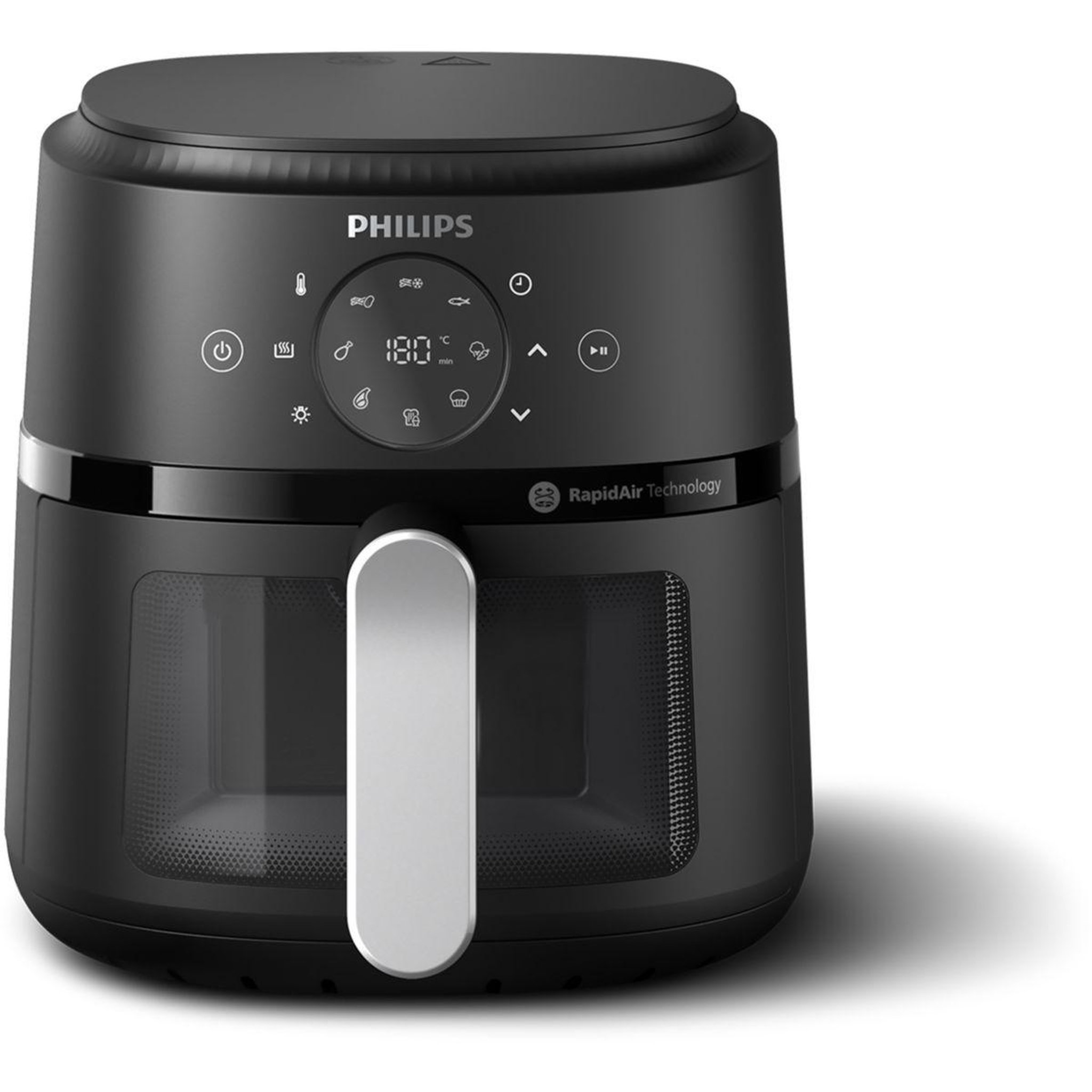 Voir la diapositive 2 : Philips Airfryer NA211/00 friteuse sans huile avec fenêtre de cuisson Noir/Argent, Série 2000 3.2L