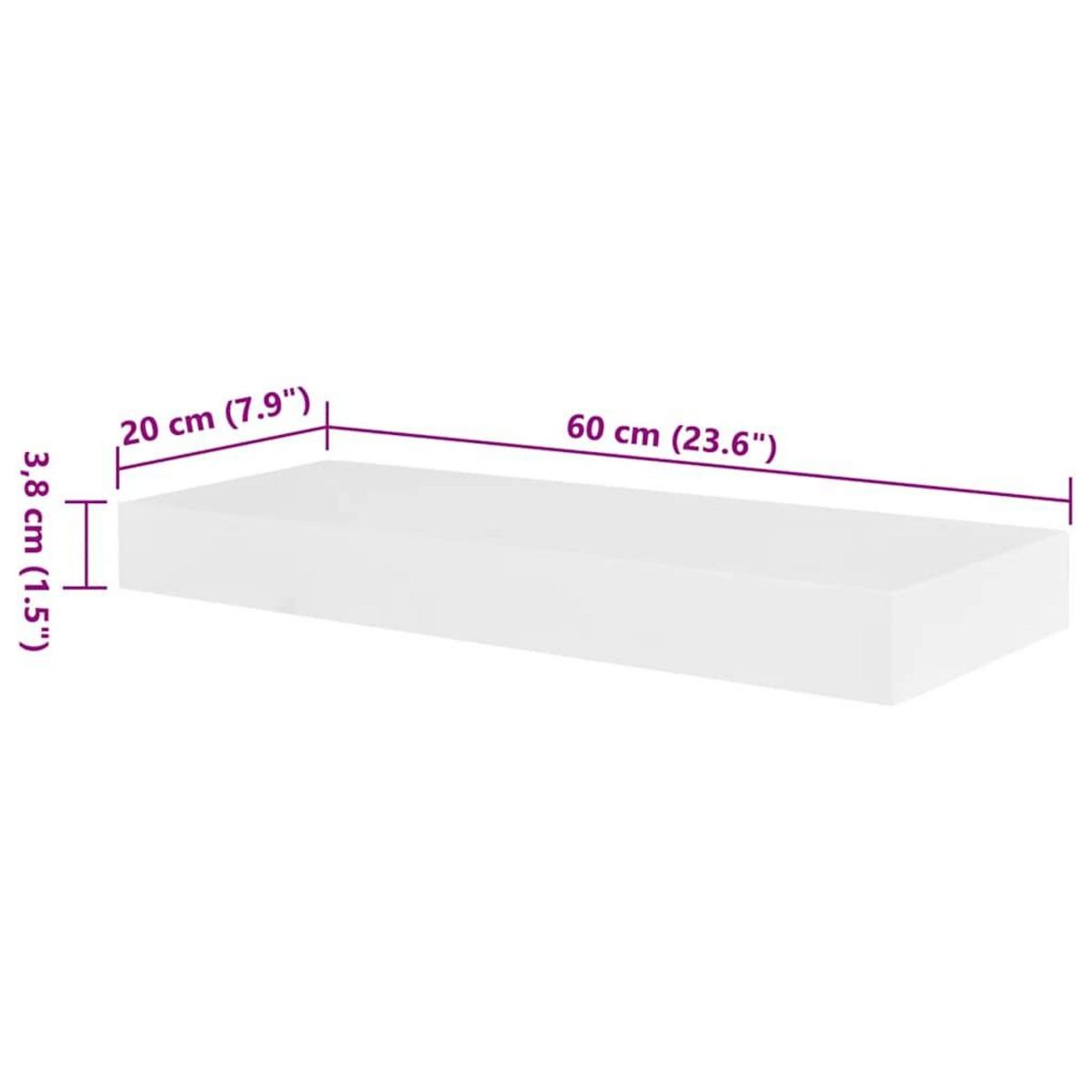 VIDAXL 2 Etageres murales MDF Blanc Rangement de livres/DVD