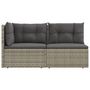 Voir la diapositive 4 : VIDAXL Salon de jardin 2 pcs avec coussins Gris Resine tressee