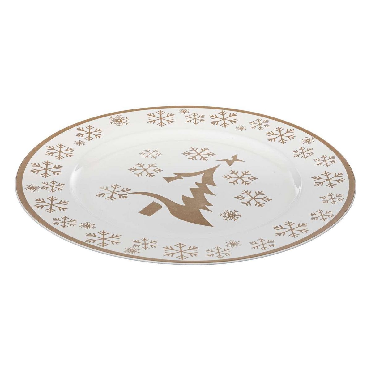 ATMOSPHERA Lot de 12 dessous d'assiette Sapin Diam 33 cm - Or