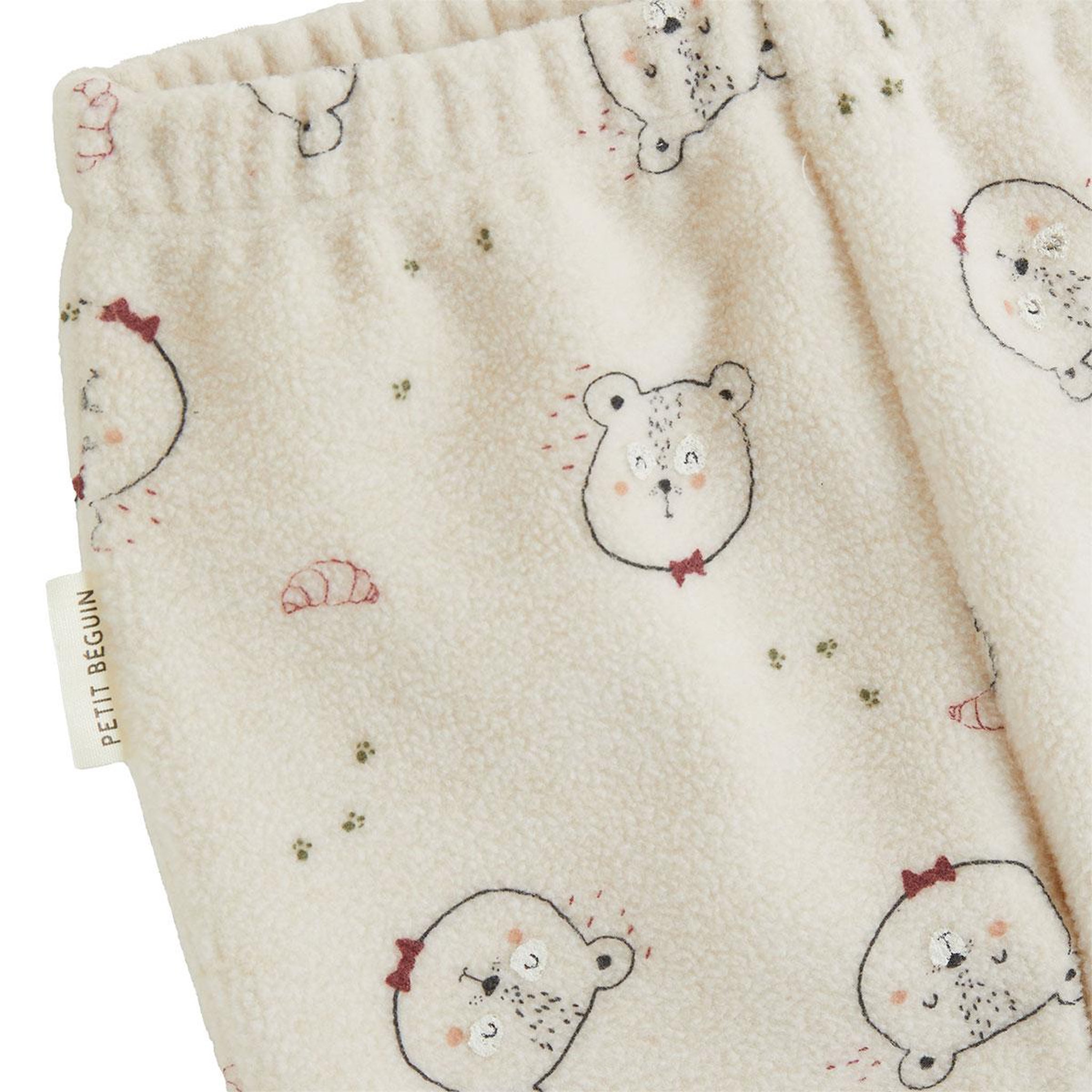 Voir la diapositive 4 : PETIT BEGUIN Pyjama bébé 2 pièces en polaire avec pieds retroussables pistache