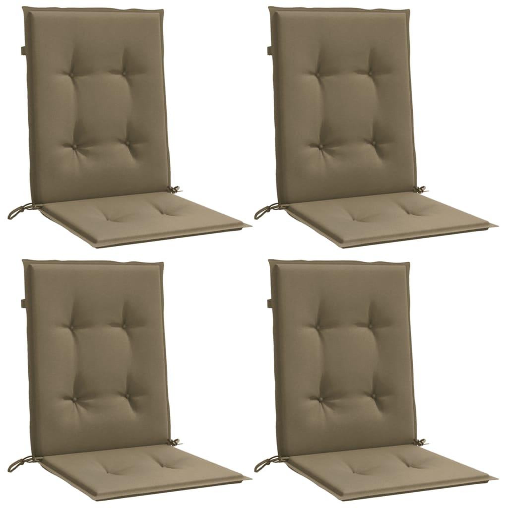 Voir la diapositive 3 : VIDAXL Coussins de chaise a dossier bas lot de 4 taupe melange tissu