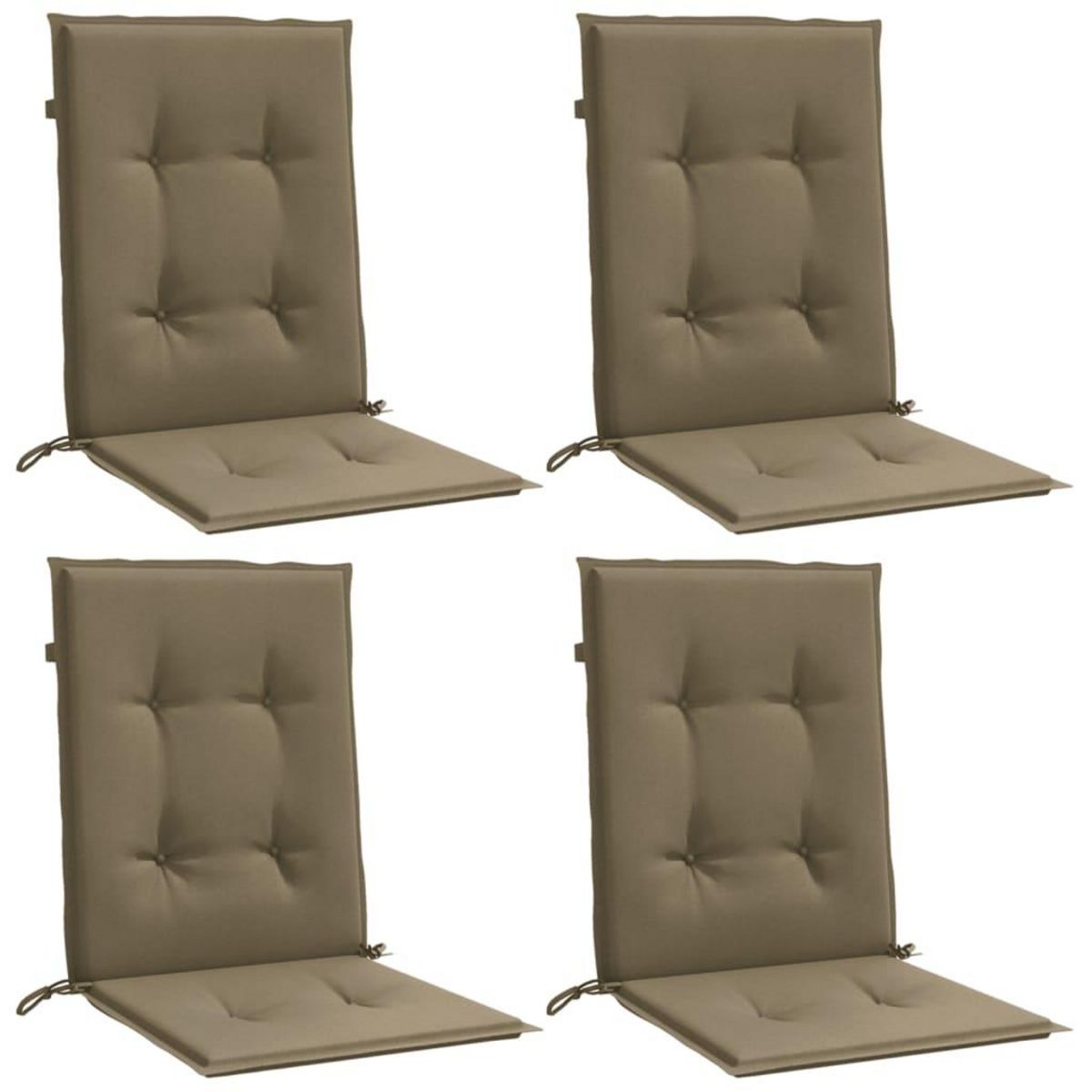 VIDAXL Coussins de chaise a dossier bas lot de 4 taupe melange tissu