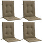Voir la diapositive 3 : VIDAXL Coussins de chaise a dossier bas lot de 4 taupe melange tissu