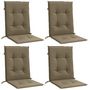 Voir la diapositive 3 : VIDAXL Coussins de chaise a dossier bas lot de 4 taupe melange tissu