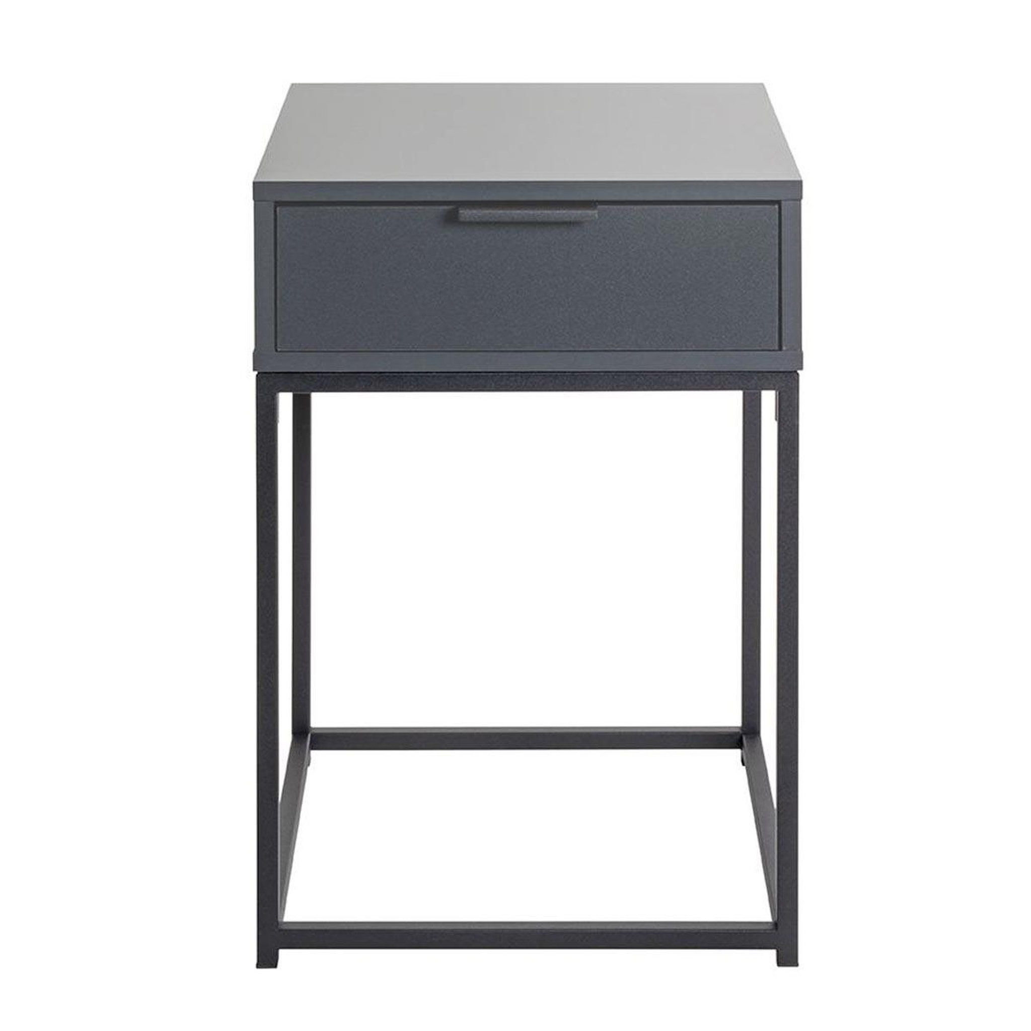 Voir la diapositive 2 : Paris Prix Table de chevet carrée 1 tiroir  maluma  60cm anthracite & noir
