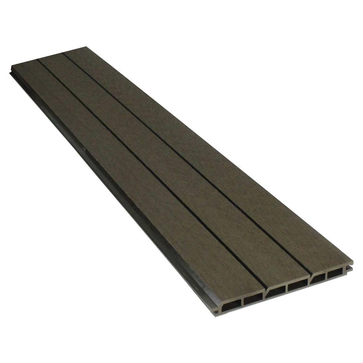 Habitat et Jardin Kit Clôture 4.8 x 1.2 m composite - Kit de fixation offert - Marron