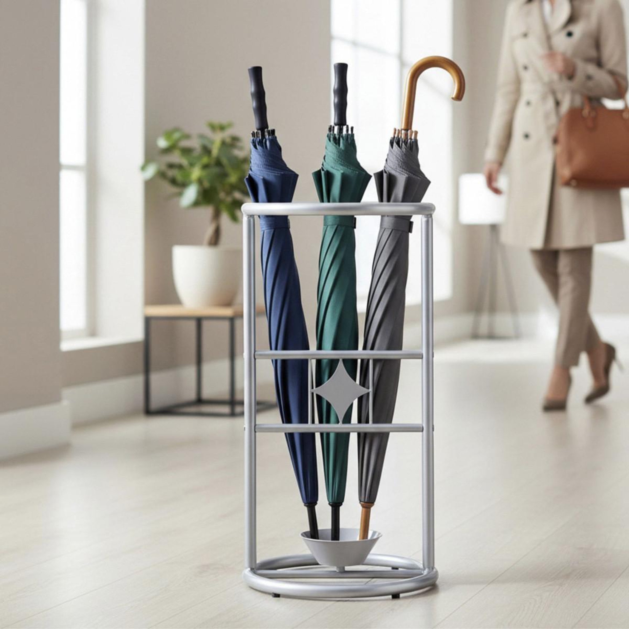 Voir la diapositive 2 : Paris Prix Porte-parapluie design  voke  53cm argent