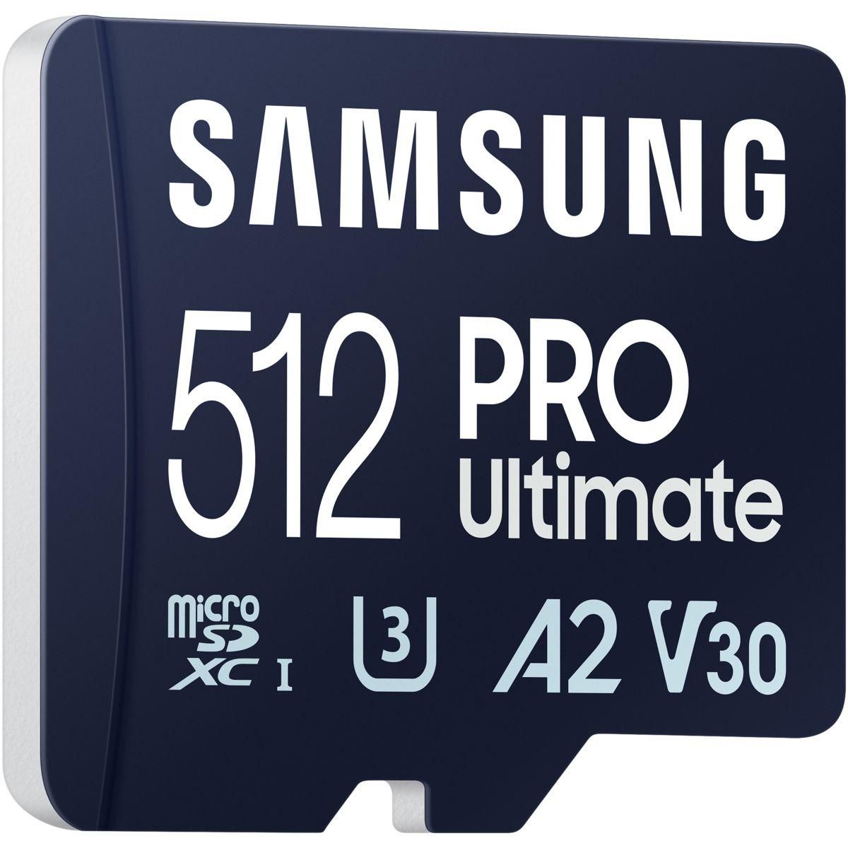 Samsung Carte Micro SD 512 Go Pro Ultimate avec adaptateur