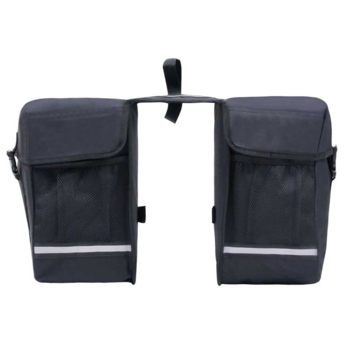 VIDAXL Sac de vélo double pour porte bagages étanche 35 L Noir