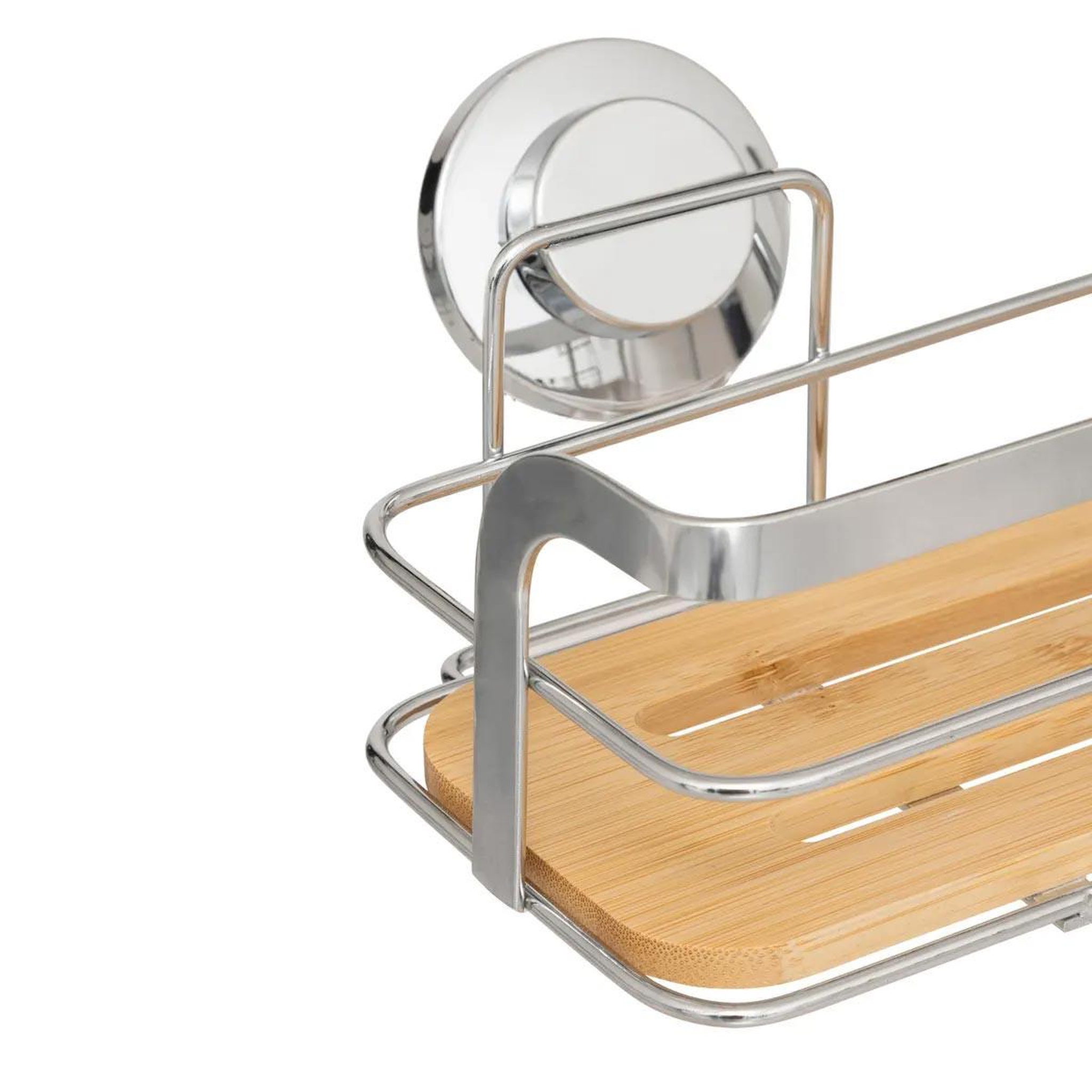 Voir la diapositive 2 : FIVE Étagère de douche à ventouses  venterra  25cm naturel