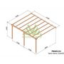 Voir la diapositive 2 : JARDIDECO Pergola adossée en bois massif Saint-Denis 510 x 420 cm - Maderland