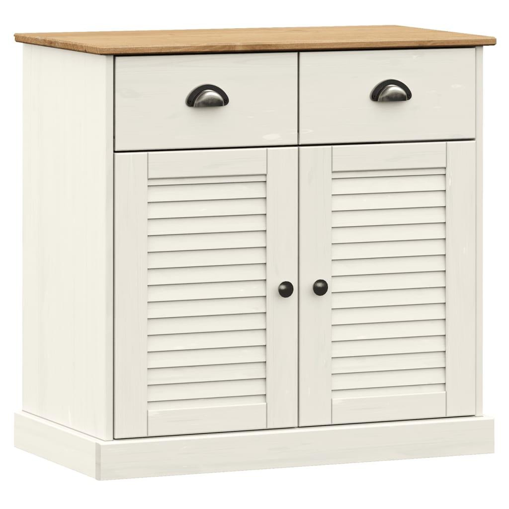 Voir la diapositive 2 : VIDAXL Buffet avec tiroirs VIGO 78x40x75 cm blanc bois massif de pin