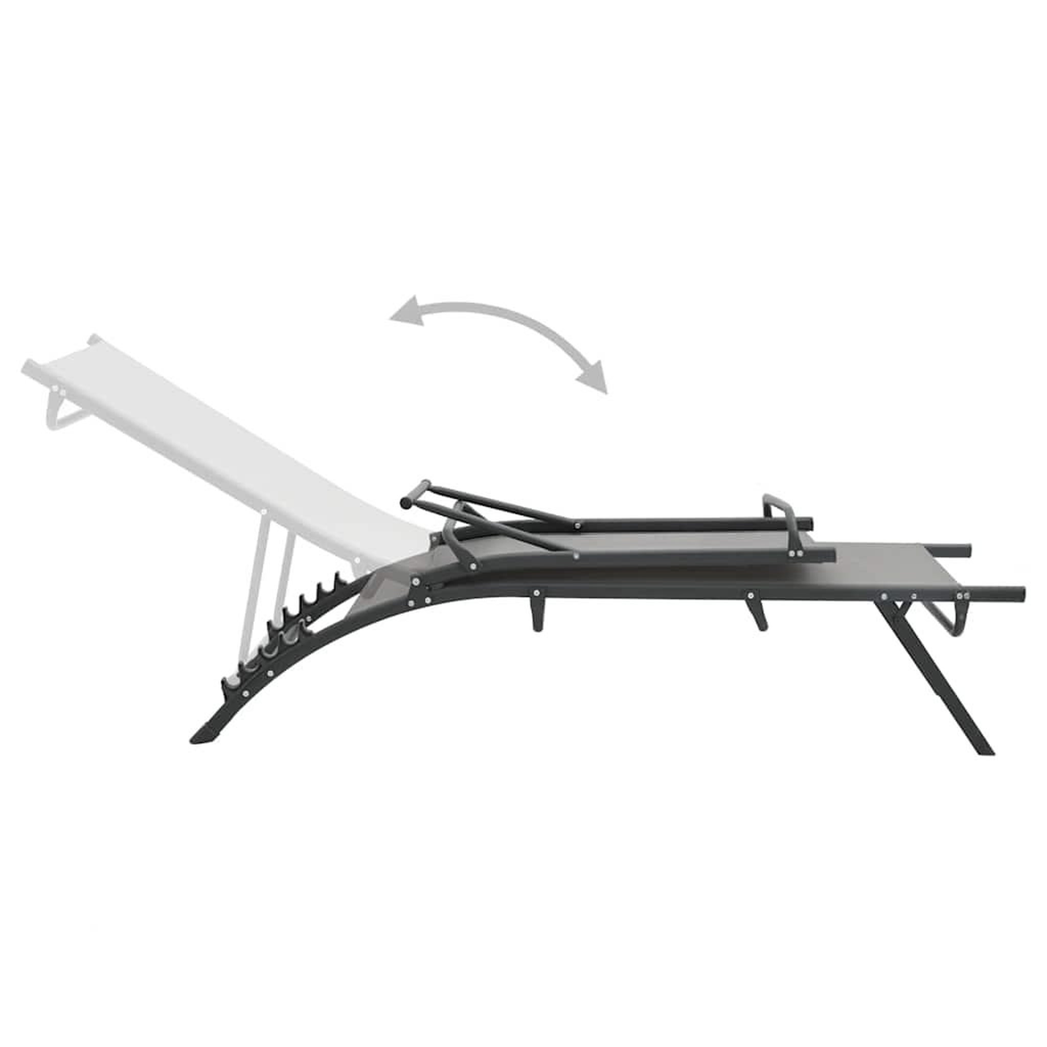 Voir la diapositive 4 : VIDAXL Chaises longues lot de 2 textilene et acier