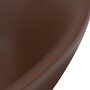 VIDAXL Lavabo ovale a trop-plein Marron fonce mat 58,5x39 cm Ceramique