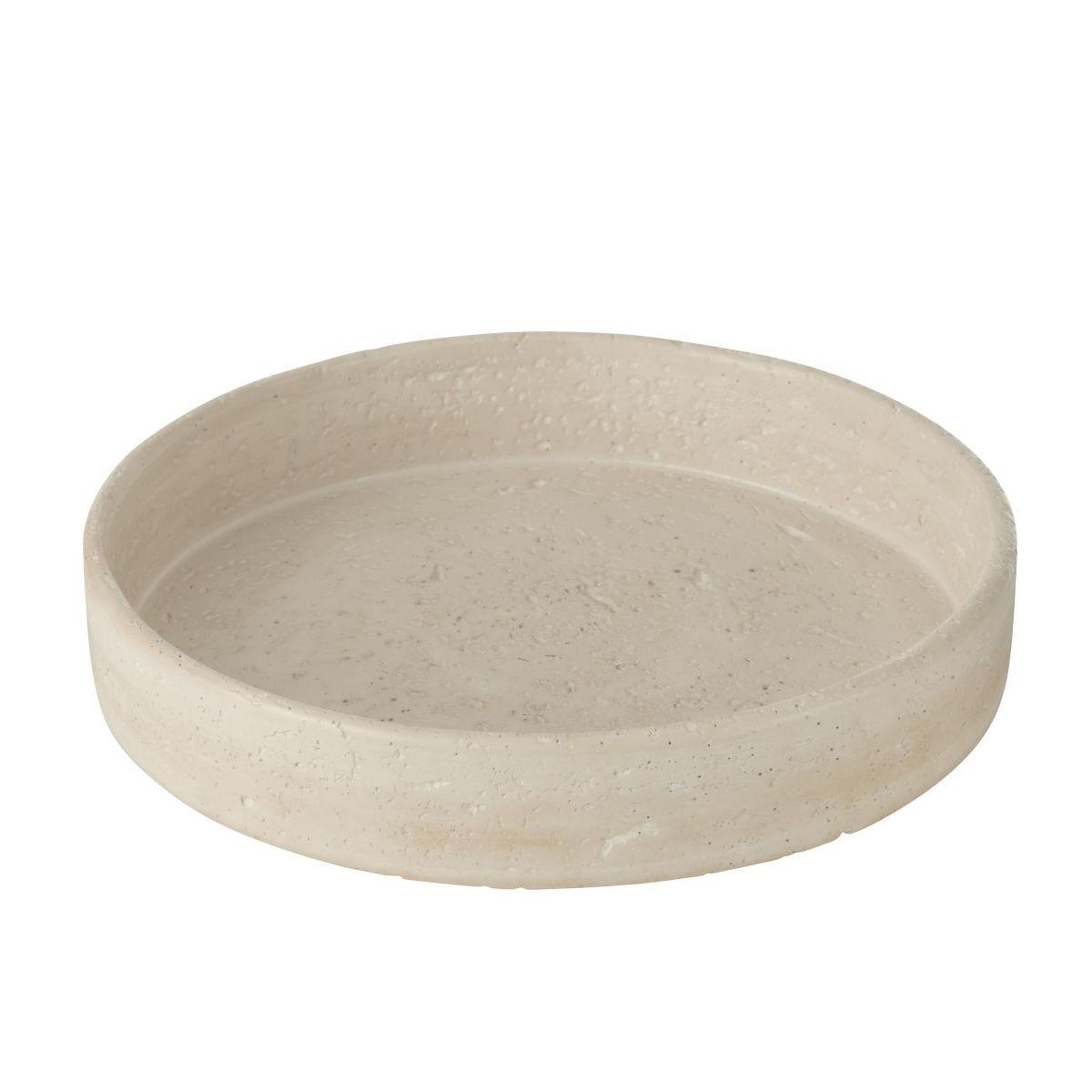 Voir la diapositive 2 : J-LINE Plateau déco en ciment  olina  33cm crème