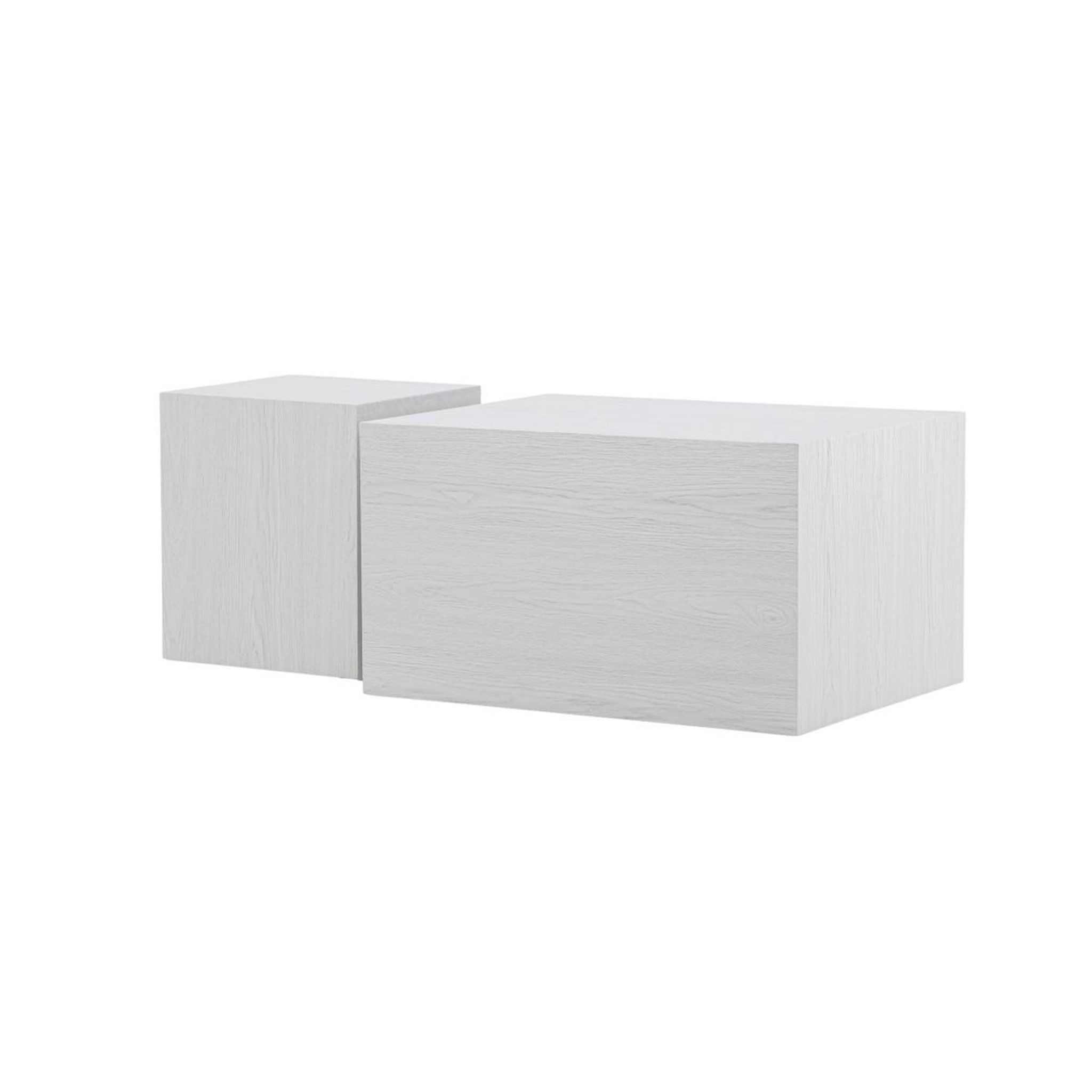 Voir la diapositive 2 : Paris Prix Lot de 2 tables basses effet bois  york  80cm blanc