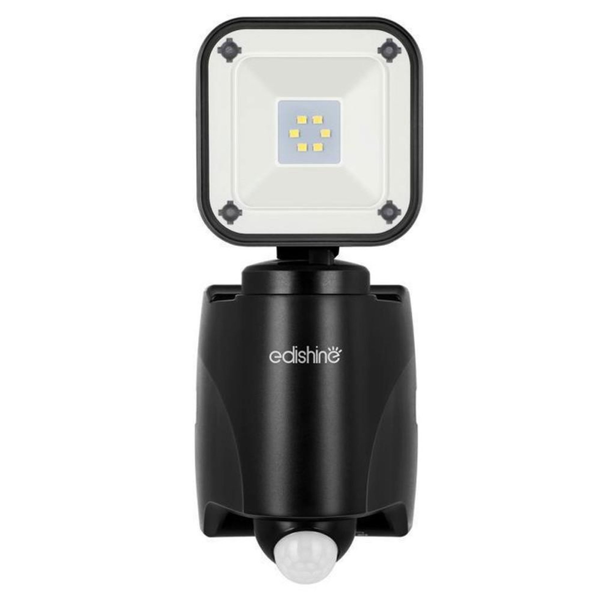 Lampe de sécurité LED extérieure sans fil à détecteur PIR IP44 300 lm blanc froid 6000 K tête orientable