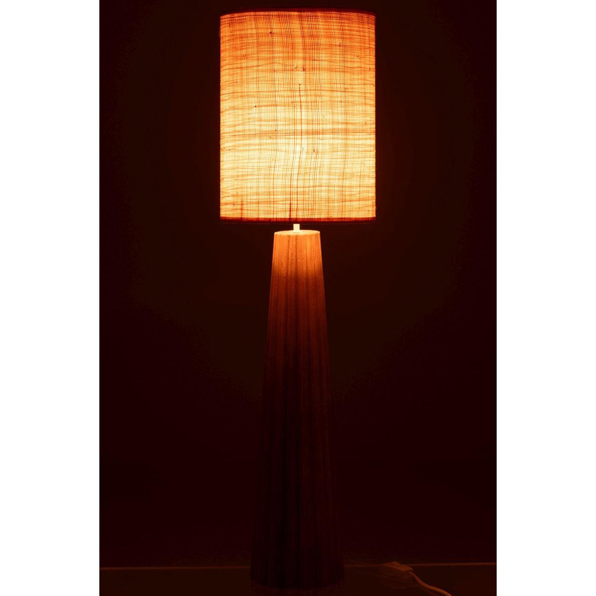 Voir la diapositive 3 : J-LINE Lampe à poser parapluie en bois  ailanthus  100cm naturel